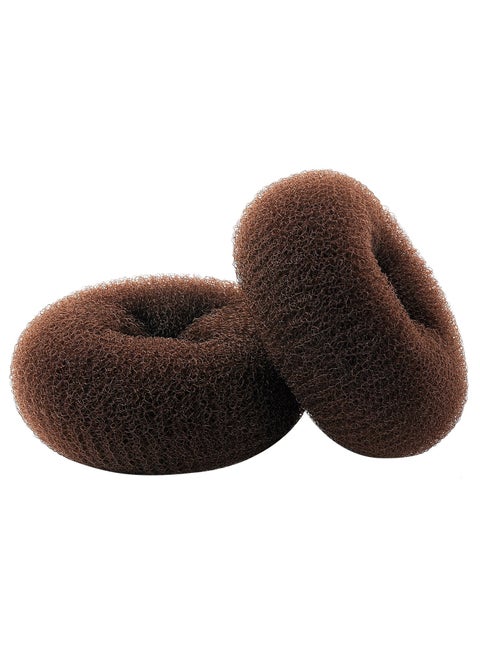 Extra Large Ring Style Bun Shaper for Thick and Long Hair, Women's Chignon Donut (4.3 in., Brown)