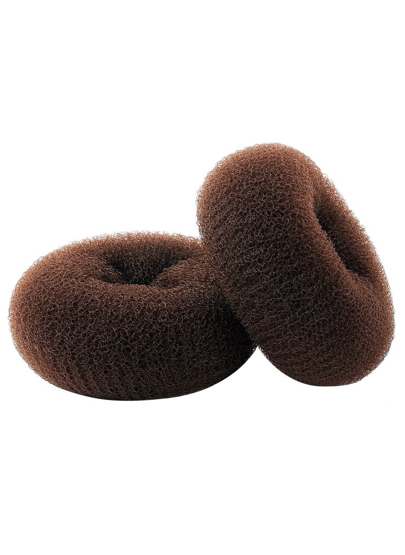 Extra Large Ring Style Bun Shaper for Thick and Long Hair, Women's Chignon Donut (4.3 in., Brown)
