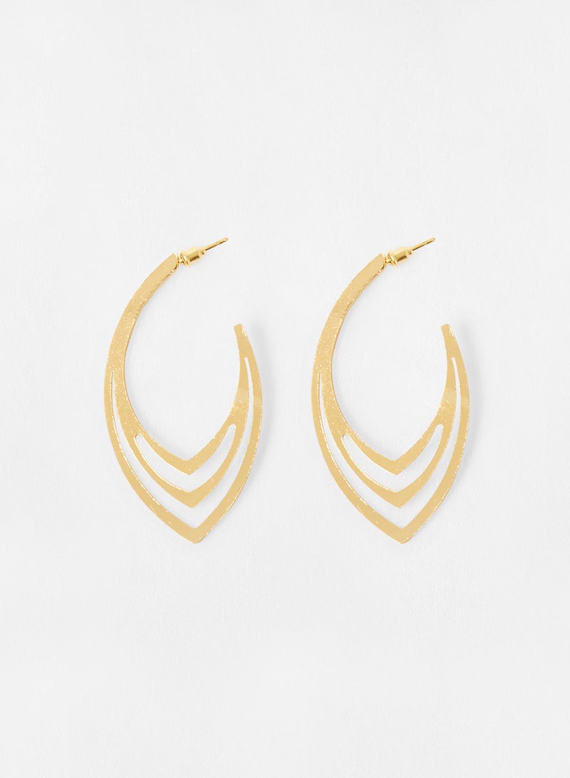 Sivvi x D'Atelier Asymmetrical Cut-Out Hoop Earrings - Image 1
