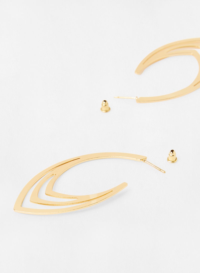 Sivvi x D'Atelier Asymmetrical Cut-Out Hoop Earrings - Image 2