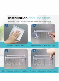 Excefore Sink Rag Holder, Kitchen Caddy Organizer Sponge Holders 3-in-1 Adhesive Brush Scrub Dishcloth Rack Hanger Storage Stainless Steel No Drilling Rust Proof  - Image 4