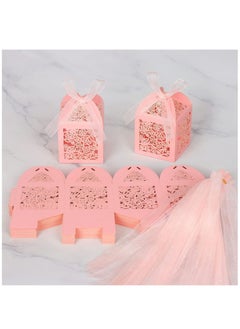 Y&D Wedding Favors Candy Boxes, Laser Cut Thank You Gift Boxes Party Favor Lace for Bridal Shower Baby Birthday Decorations with Ribbons(50pcs)  - Image 5