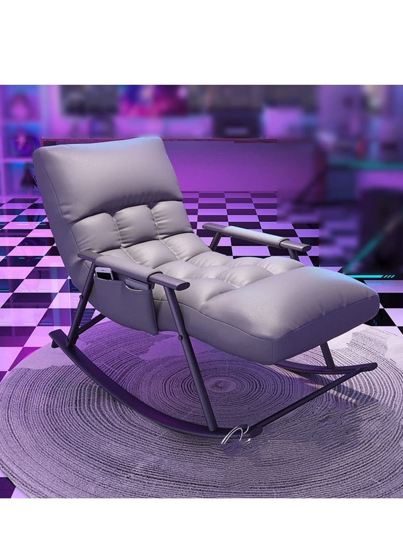 Bluejw Home Leisure Adjustable Rocking Chair Modern Breathable Bedroom Rocking Chair With Cushion, Garden Lounge Chair With Armrests, Indoor Comfortable Camping Rocking Chair, Living Room Sofa Lounger  Ergonomic Chair Adjustable Backrest - Image 5