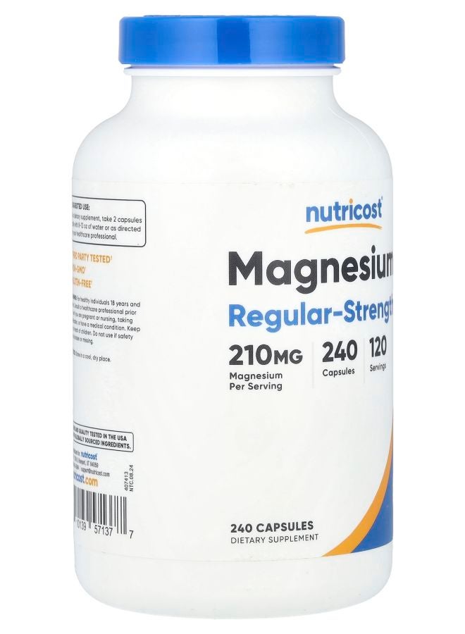 Nutricost Magnesium+ Regular-Strength 240 Capsules (105 mg per Capsule) - Image 2