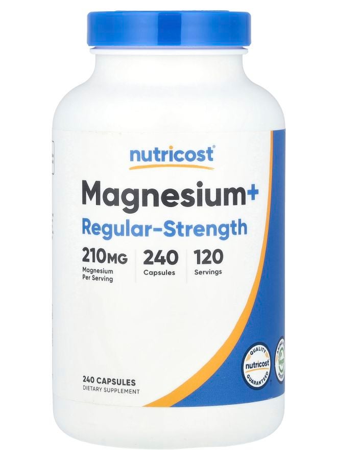 Nutricost Magnesium+ Regular-Strength 240 Capsules (105 mg per Capsule) - Image 1