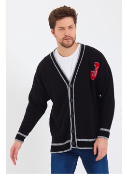Cool Tarz Cool Style Men's Black Embroidered Buttoned Knitwear CARDIGAN-TRZ8184R01S  - Image 3