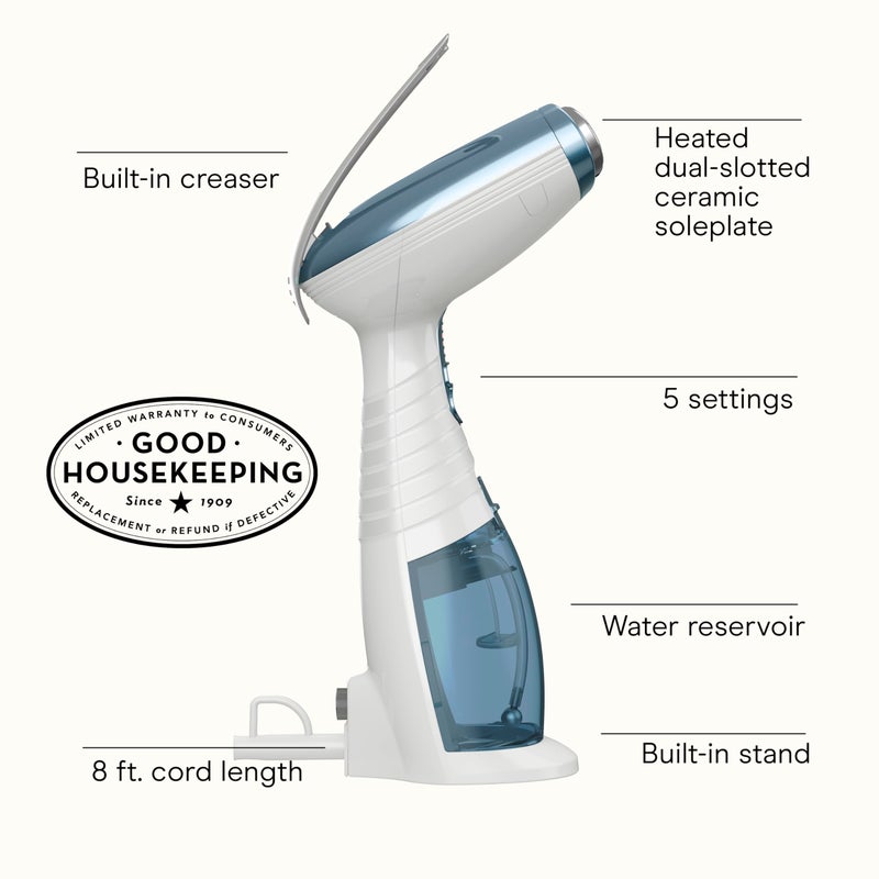Conair Handheld Garment Steamer for Clothes  Turbo ExtremeSteam 1875W Fabric Steamer  Portable Handheld Design  Strong Penetrating Steam    Exclusive  Blue - Image 2