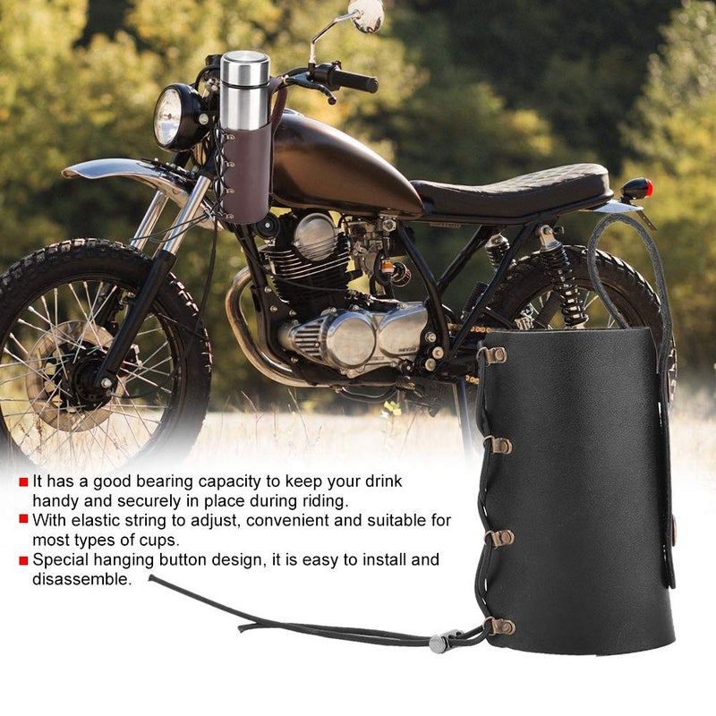 Motorcycle Drink Cup Holder Adjustable Black Elastic String Easy Installation - Image 5