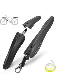 Y&D Bike Fender Set with 26ft DIY Reflective Tape Adjustable Bicycle Fenders for 22in 24in 26in 27.5in, 3 Parts-Universal Full Cover Thicken Widen Front Rear Mud Guards Fit MTB Mountain Road  - Image 1