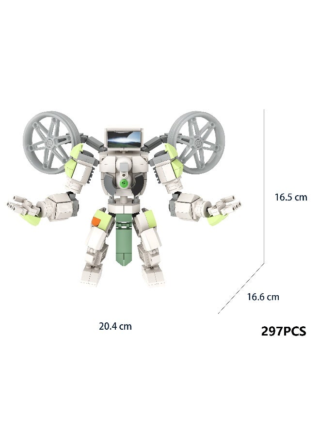 297 Pcs Skibidi Toilet Man Toy Building Blocks White Wind And Fire Wheel TV Man Toy Ideas Toys Battle Horror Game Model Ideas Toys Gifts for Adult u0026 Kids - Image 1