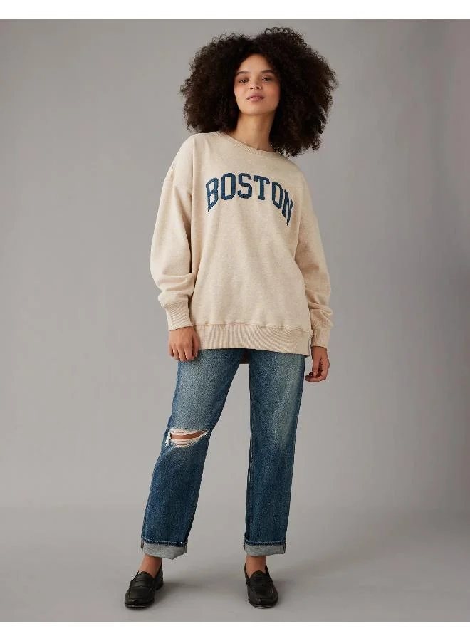 American Eagle AE Oversized Maine Graphic Sweatshirt