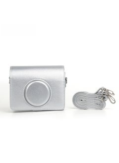 Generic Suitable For Polaroid Mini EVO Silver White Camera Bag PU Leather Retro Camera Bag Digital Photography Leather Case-Color:Silver  - Image 1