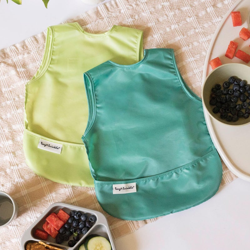 Tiny Twinkle Mess Proof Baby Bibs | 2 Pack Waterproof Toddler Bib for Eating | Baby Apron for Feeding, Machine Washable, Perfect Shower Gift (Rainforest, 6â€“24M) - Image 2