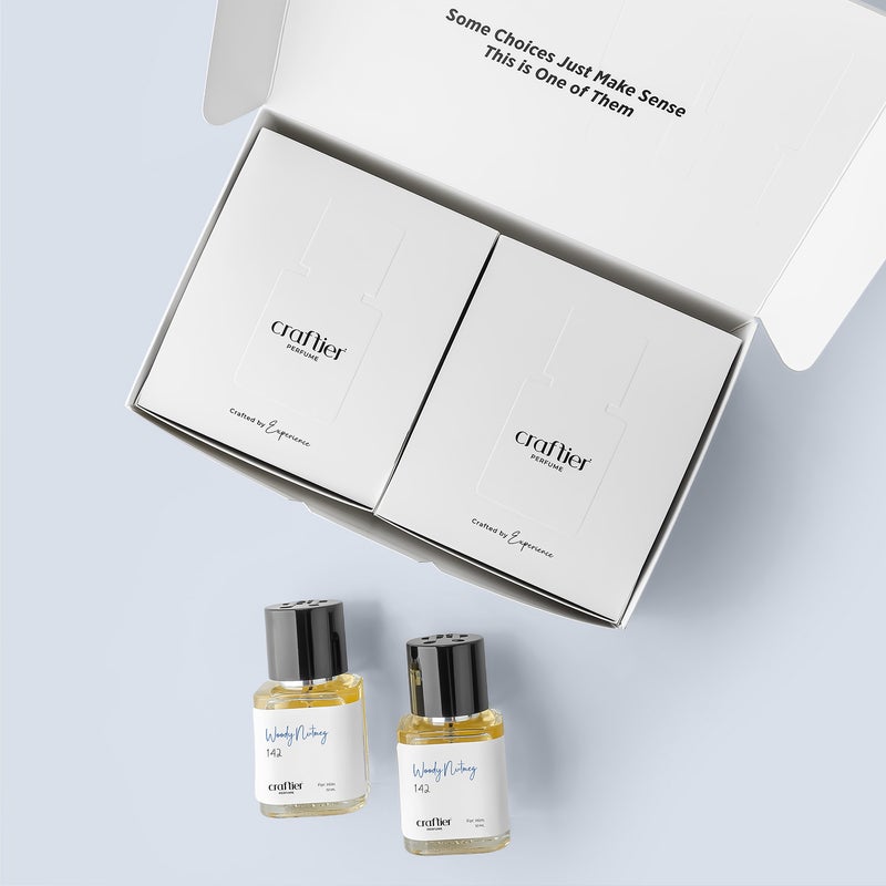 Craftier Perfume WOODY NUTMEG - Inspired of-1 MILLION GOLDEN OUD, Eau De Parfum For Men - SMART 100 (2 x 50ml) - Image 1