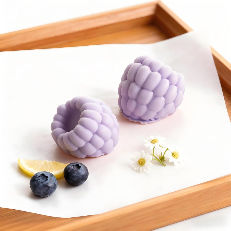Fchil 6-Cavity Raspberry Silicone Molds for Mousse Cake, Large Fluted Design, White - Image 4