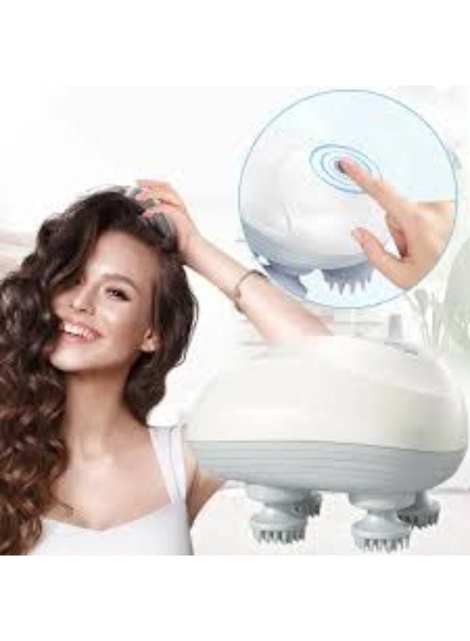 Electric Scalp Massager Multifunctional Waterproof Head Massager With 96 Kneading Nodes Rechargeable Head Scratcher For Hair Growth Stress Relax Relaxing Gifts For Women Men Her(White) - Image 5