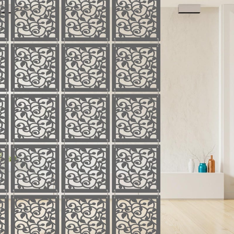 Olive Tree Olive Tree 12Pcs Hanging Room Divider Panel Modern Hanging Screen Partition for Home Decoration Living Room 115 x 115 12 PanelsOTD5101  - Image 2