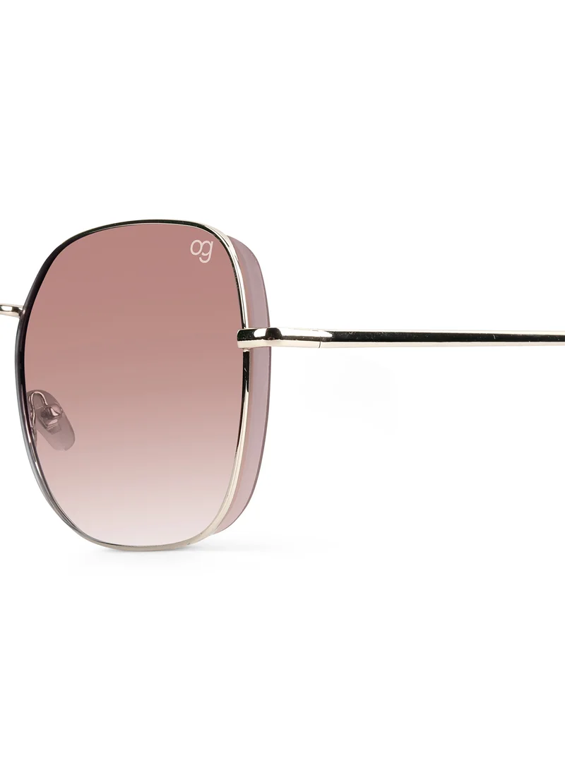 Woggles Latest & Stylish UV Protected Peach Oversized Sunglasses for Women