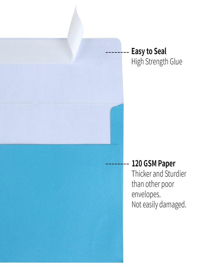 Granhoolm 50 Pack Colorful Pearlized Shimmer 4x6 Envelopes,A4 Envelopes, 4.25 x 6.25 Inch, 120 Gsm Thick Paper, Self Seal Gift Card & Invitation Envelope - Image 3