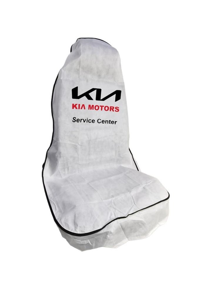 KIA KIA Motors Service Centre Seat Cover, Extra Protection For Your Seat 2 Pcs Set, Universal Car Seat Cover, White  - Image 3