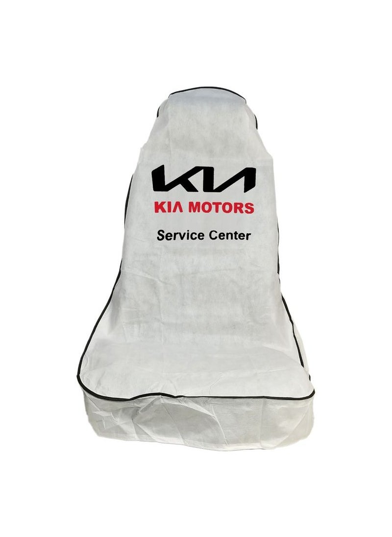 KIA KIA Motors Service Centre Seat Cover, Extra Protection For Your Seat 2 Pcs Set, Universal Car Seat Cover, White  - Image 2