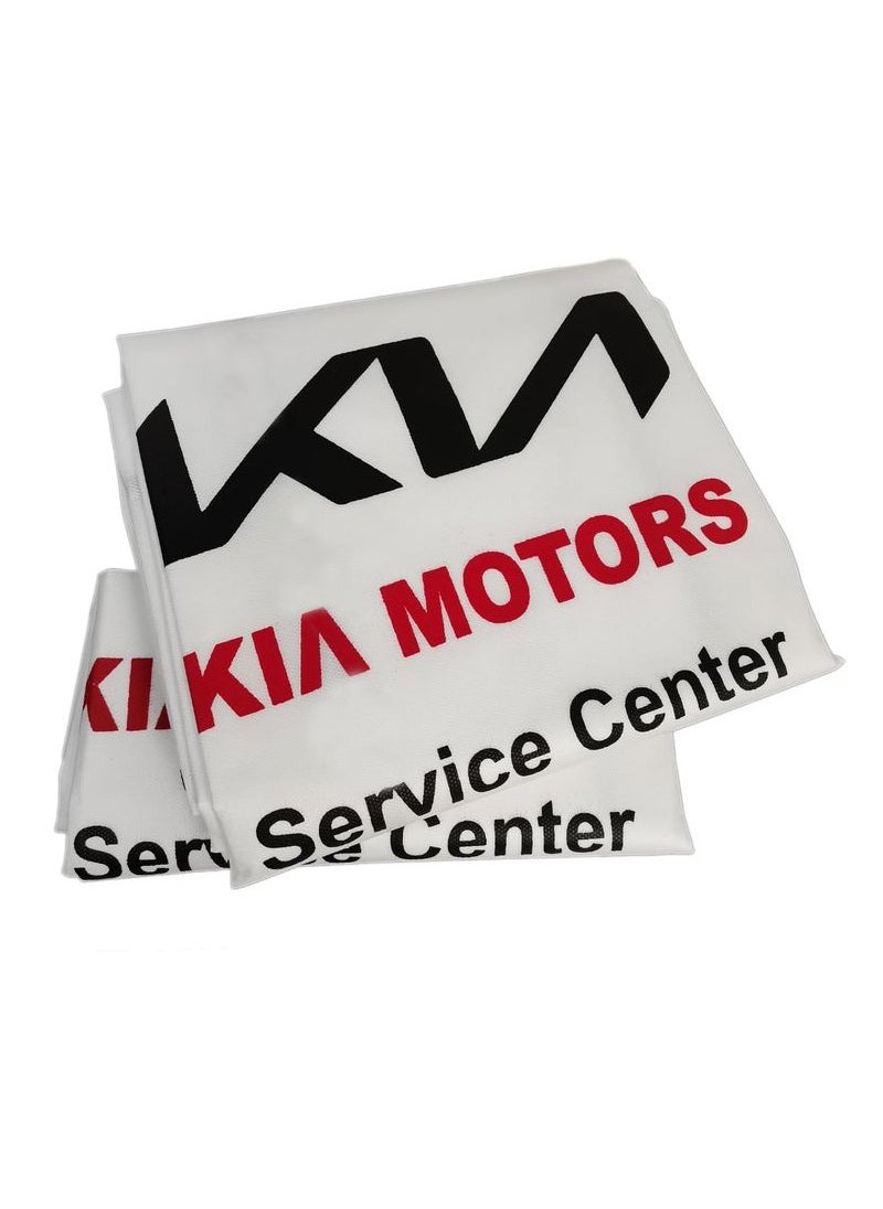 KIA KIA Motors Service Centre Seat Cover, Extra Protection For Your Seat 2 Pcs Set, Universal Car Seat Cover, White  - Image 1