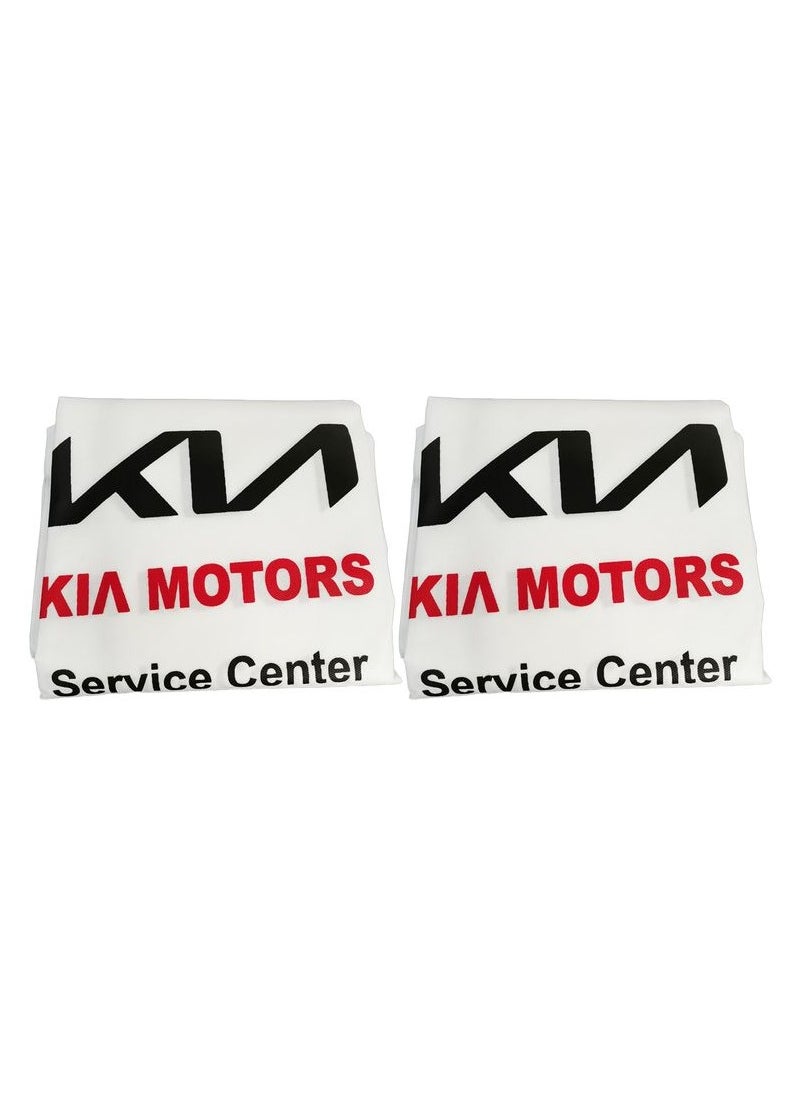 KIA KIA Motors Service Centre Seat Cover, Extra Protection For Your Seat 2 Pcs Set, Universal Car Seat Cover, White  - Image 4