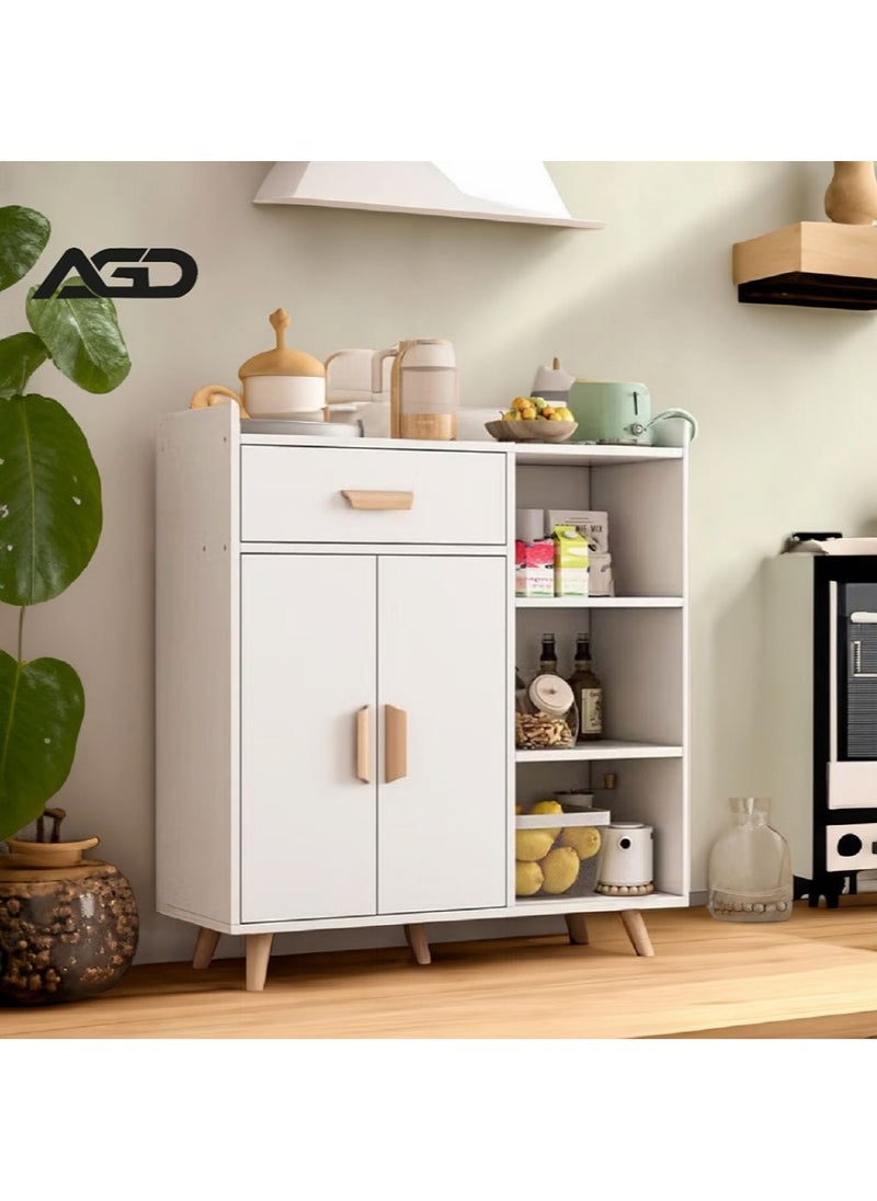 AGD Coffee Corner Cabinet with Storage Drawer, Sideboard with Adjustable Tier, Kitchen Storage Cabinet for Dining Room, Kitchen Microwave Oven Storage Rack (White)  - Image 4