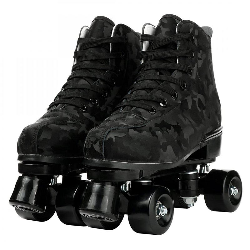 Jessie Roller Skates Men with Light Up Wheels Adult Quad Outdoor Skating for Women Youth Boys Girls(Black camo,42-US:9.5) - Image 1