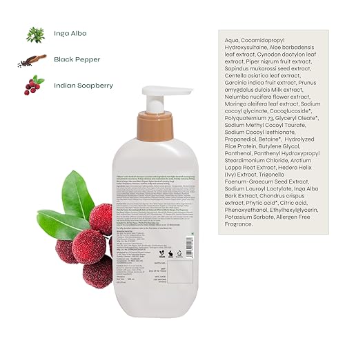 Tikitoro Teens Anti-dandruff Shampoo 100% Vegan with Aloe vera, Provitamin B5, Hibiscus, Rice Protein, Cleanses Scalp, Conditions Hair No Parabens & Sulphates (300ml x 1) - Image 2