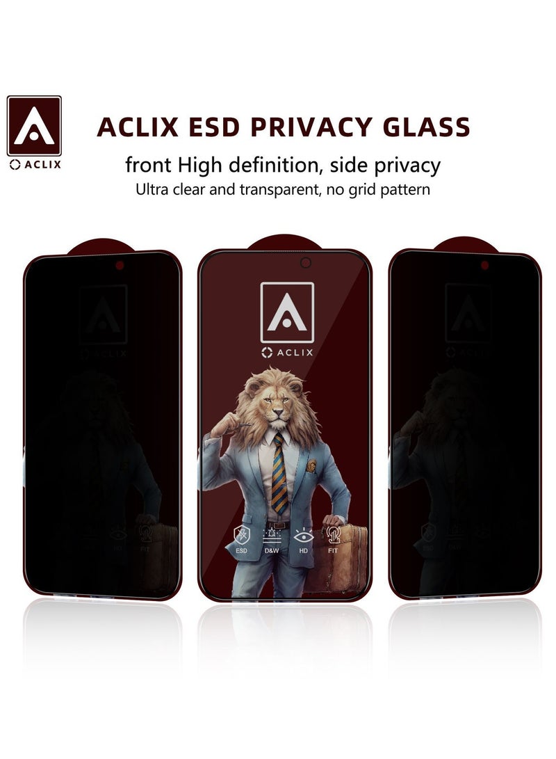 ACLIX Anti-Spy Privacy Tempered Glass Screen Protector For Apple iPhone 16  Pro Max Black