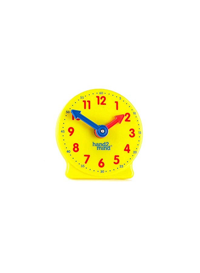 hand2mind hand2mind Mini Geared Clock, Telling Time Teaching Clock, Learn to Tell Time Clock, Analog Learning Clock, Clock for Kids Learning to Tell Time, Teaching Time Classroom Clock (Set of 12) - Image 1