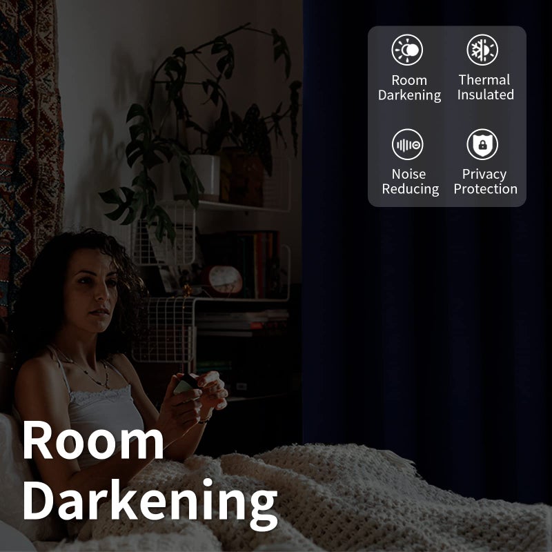BGment بجلات الأزياء الستار للباب الستار 100 × 84 بوصات واسعة الستائر الحرارية الانسحاب الغرفة الغامق غرفة مقسم الستار 1 لوحة البحرية الأزرق 84 - Image 4