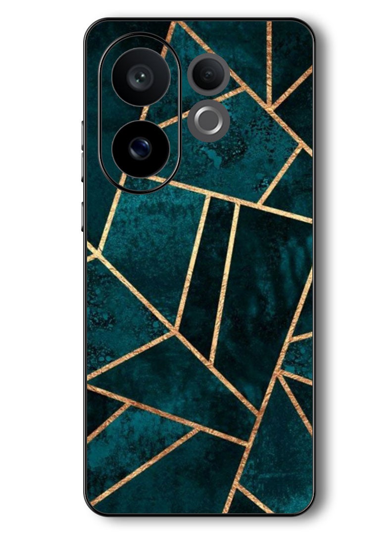 Theodor Case Compatible with Vivo V60 6.77 Inch Protection Shockproof Bumper Cover Green Geometrical - Image 1