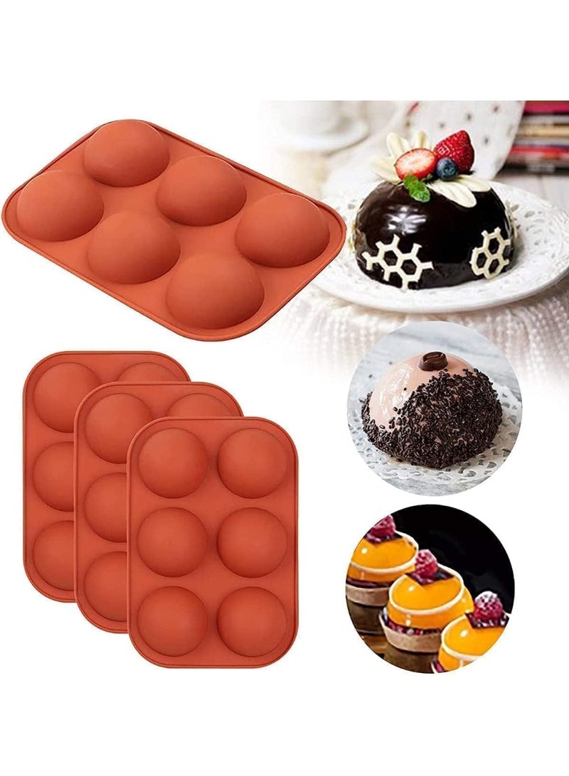 4 حزم من القوالب الكروية السيليكون الشوكولاتة ، قوالب الخبز السيليكون المستديرة ، قوالب الخبز نصف الكروية ، خالية من BPA ، سهلة الإفراج ، لصنع قنابل الشوكولاتة الساخنة ، الكعك ، الجليد ، القبة موس - Image 1