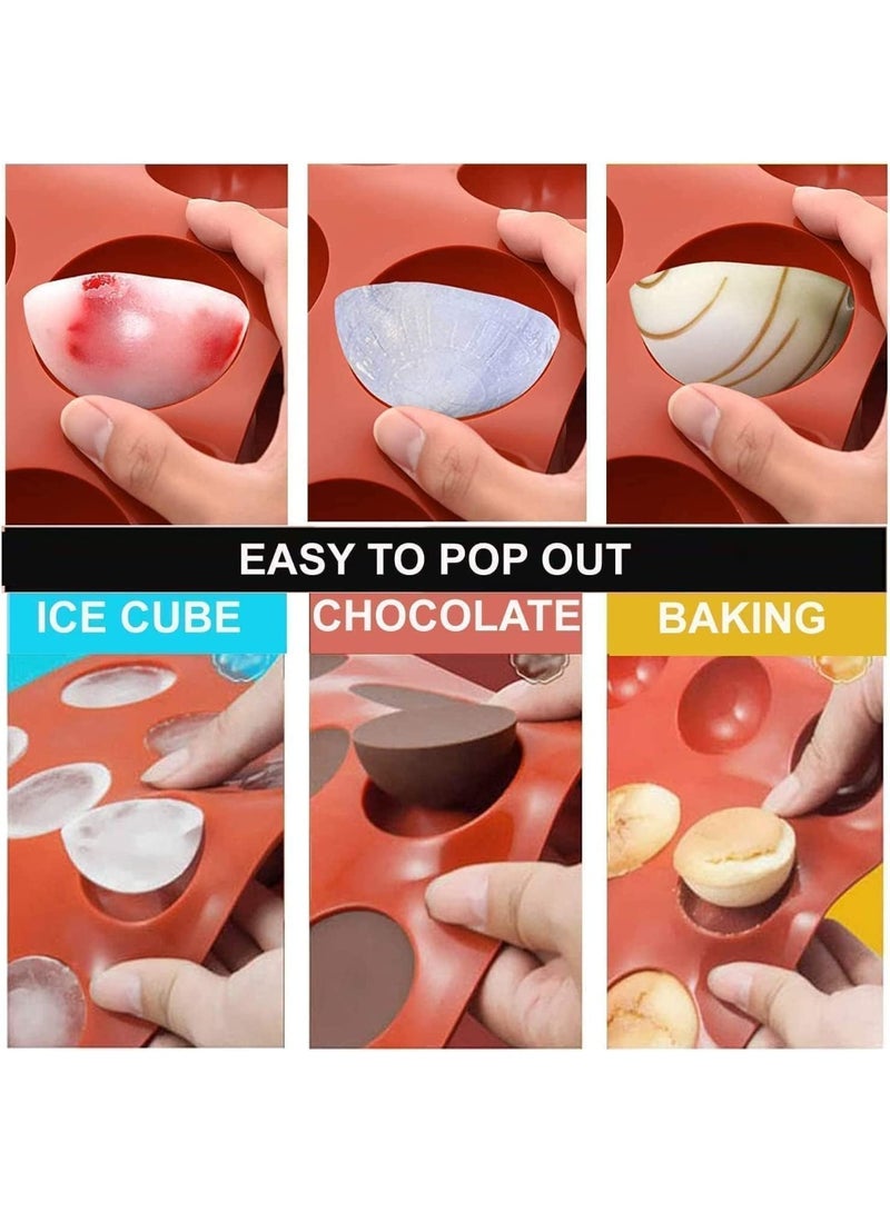 4 حزم من القوالب الكروية السيليكون الشوكولاتة ، قوالب الخبز السيليكون المستديرة ، قوالب الخبز نصف الكروية ، خالية من BPA ، سهلة الإفراج ، لصنع قنابل الشوكولاتة الساخنة ، الكعك ، الجليد ، القبة موس - Image 4
