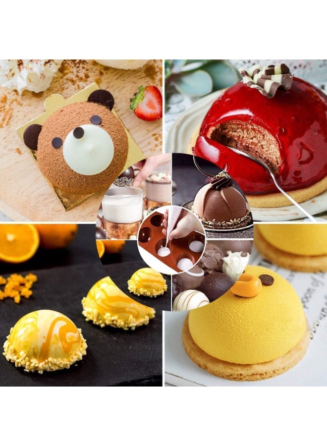 4 حزم من القوالب الكروية السيليكون الشوكولاتة ، قوالب الخبز السيليكون المستديرة ، قوالب الخبز نصف الكروية ، خالية من BPA ، سهلة الإفراج ، لصنع قنابل الشوكولاتة الساخنة ، الكعك ، الجليد ، القبة موس - Image 3