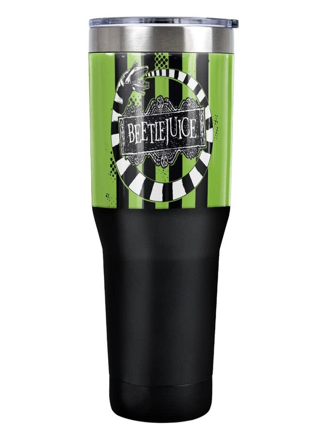 LOGOVISION Beetlejuice Beetle Worm Stainless Steel Tumbler 30 oz Coffee Travel Cup, Vacuum Insulated & Double Wall with Leakproof Sliding Lid - Image 1
