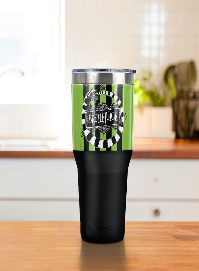 LOGOVISION Beetlejuice Beetle Worm Stainless Steel Tumbler 30 oz Coffee Travel Cup, Vacuum Insulated & Double Wall with Leakproof Sliding Lid - Image 3