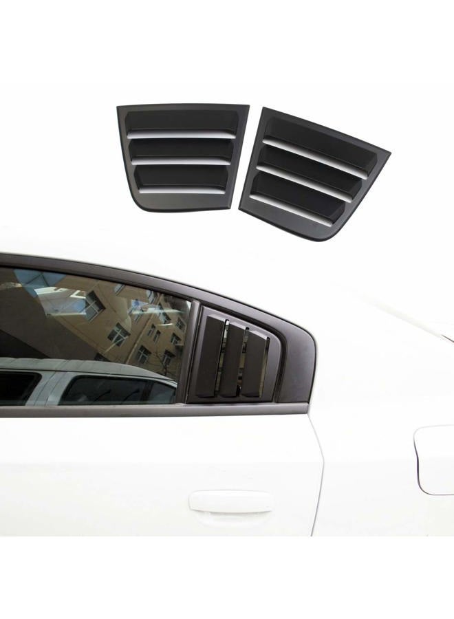crosselec Side Window Louvers Air Vent Scoop Shades Cover Blinds ABS for Dodge Charger 2011-2021 (black) - Image 1