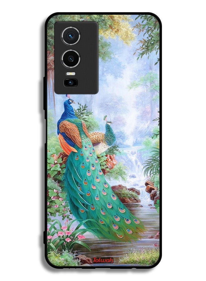 Tolwak Vivo Y76 5G Protective Case Cover Peacocks - Image 2