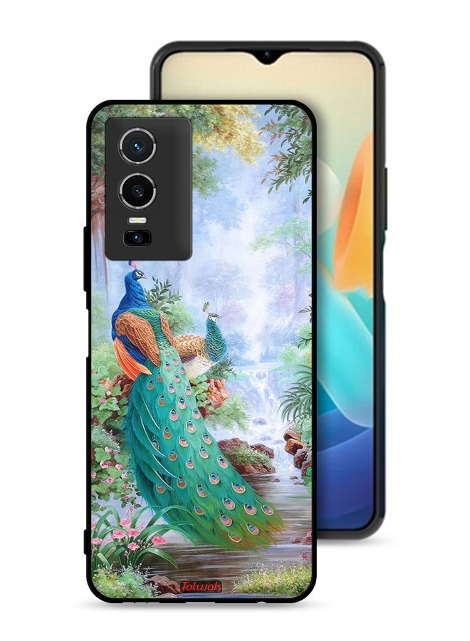 Tolwak Vivo Y76 5G Protective Case Cover Peacocks - Image 1