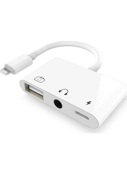 Polhammobile - Polham Lightning 3in1 USB 3.5mm and Lightning Output Duplicator Adapter Camera Keyboard and Headphone Hub Adapter - Image 1