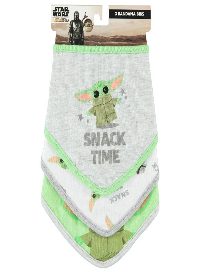 STAR WARS STAR WARS Baby Boys Baby Yoda Bandana Bibs 3 Pack Set for Feeding, Teething, and Drooling (Green/White/Grey, 0-12 Months) - Image 3