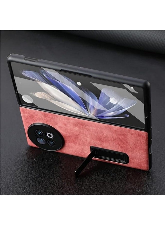 General Case Compatible with Vivo X Fold 2, Built-in Screen Protector & Kickstand, PU Leather + Hard PC Shell Ultra Thin Slim Durable Protective Phone Cover for Vivo X Fold 2 2023  - Image 3