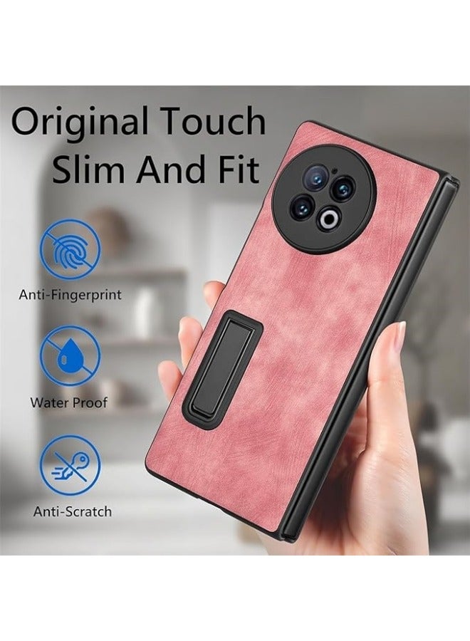 General Case Compatible with Vivo X Fold 2, Built-in Screen Protector & Kickstand, PU Leather + Hard PC Shell Ultra Thin Slim Durable Protective Phone Cover for Vivo X Fold 2 2023  - Image 4