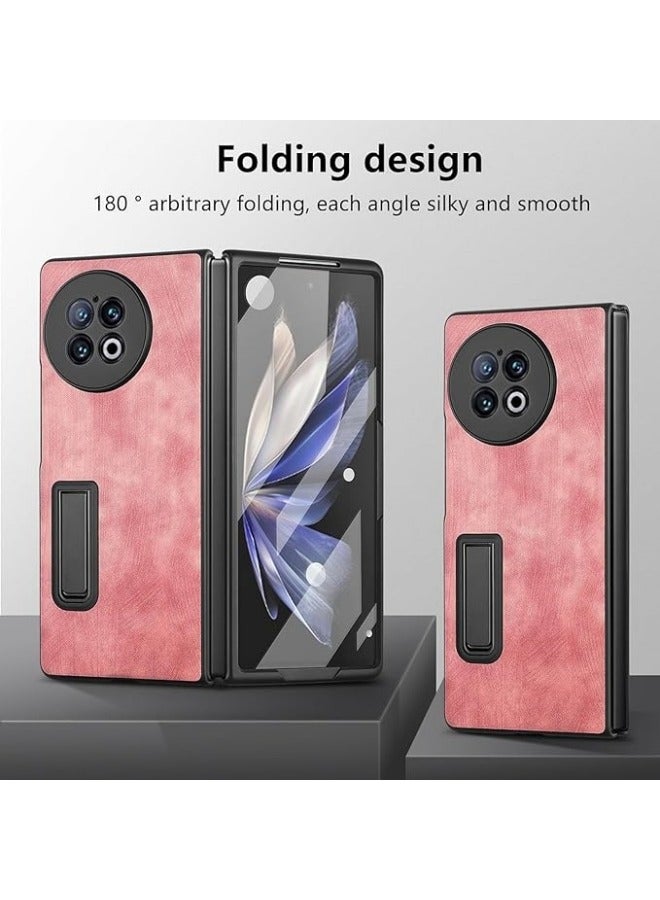 General Case Compatible with Vivo X Fold 2, Built-in Screen Protector & Kickstand, PU Leather + Hard PC Shell Ultra Thin Slim Durable Protective Phone Cover for Vivo X Fold 2 2023  - Image 5
