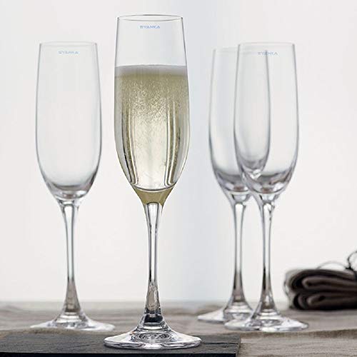 SYANKA Italian Premium Champagne Flutes Glasses Set of 6, 170 ML, Ideal for Classic Champagne, Sparkling White or Red Wine Glass, Cocktail - Image 1