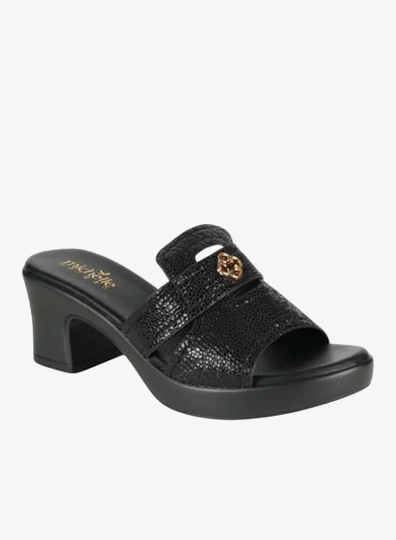 Michelle Morgan 092-2996 Michelle Morgan Ladies Block Heel Sandals 414RJ693 Black