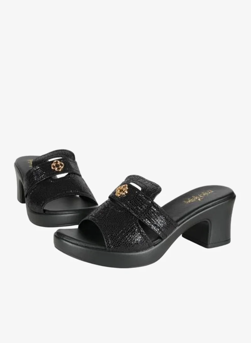 Michelle Morgan Black 092-2996 Michelle Morgan Ladies Block Heel Sandals 414RJ693 Black for Women | Best Price UAE